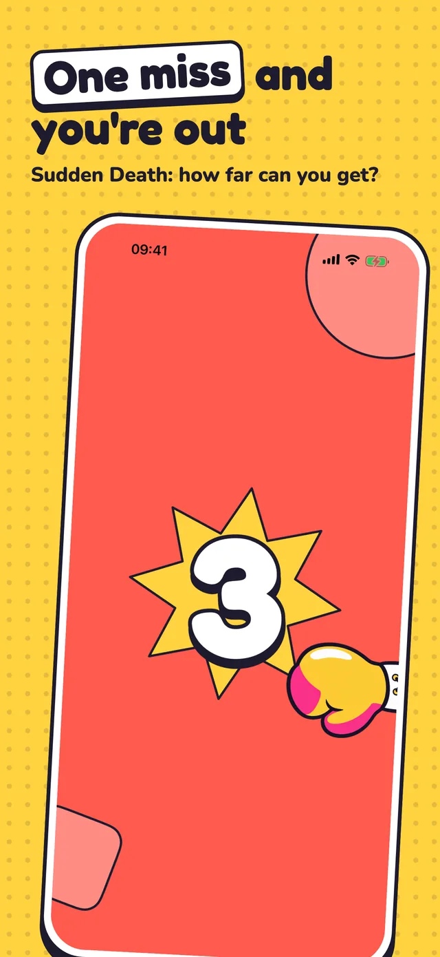 One miss and you're out: Sudden Death's countdown on the glove's jab.